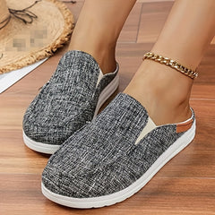 Women's Lightweight Canvas Sneakers Slip On Mules