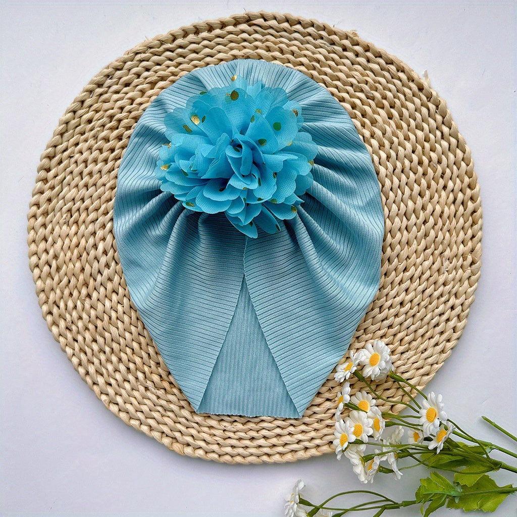 Soft Elastic Strip Flower Baby Hat For Girl