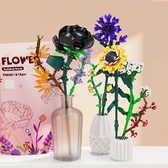 Building Blocks Bouquet Model Rose Sunflower Eternal Flowers Gift
