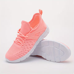 Solid Mesh Athletic Running Shoes Soft Sole Lightweight Sneakers