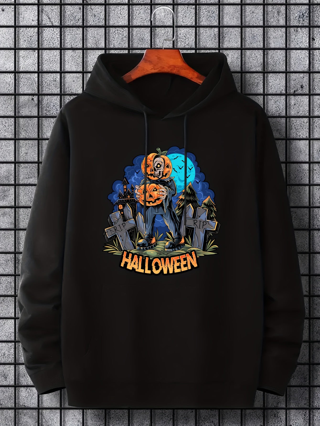 Men's Halloween Style Graphic Hoodie Active Breathable Hooded Sweatshirt