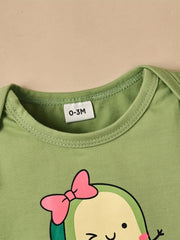 Baby Girls Avocado Sunflower Romper Outfit