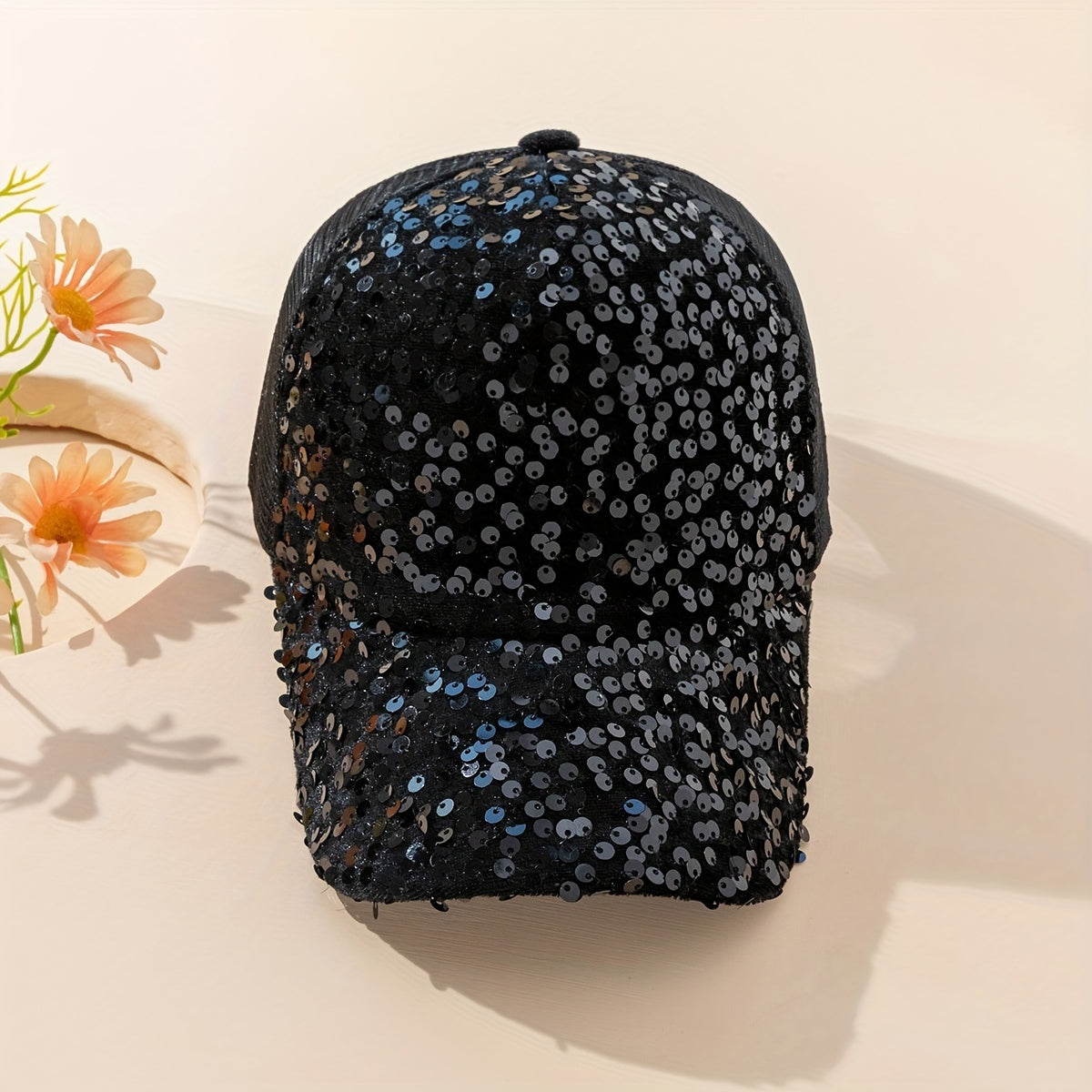 Sequin Sparkly Couple Trucker Hat Hip Hop Mesh Baseball Cap