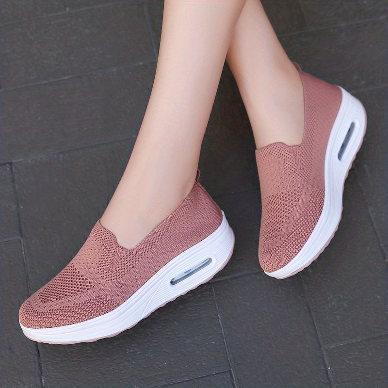 Women's Air Cushion Wedge Sneakers Slip On Casual Shoes