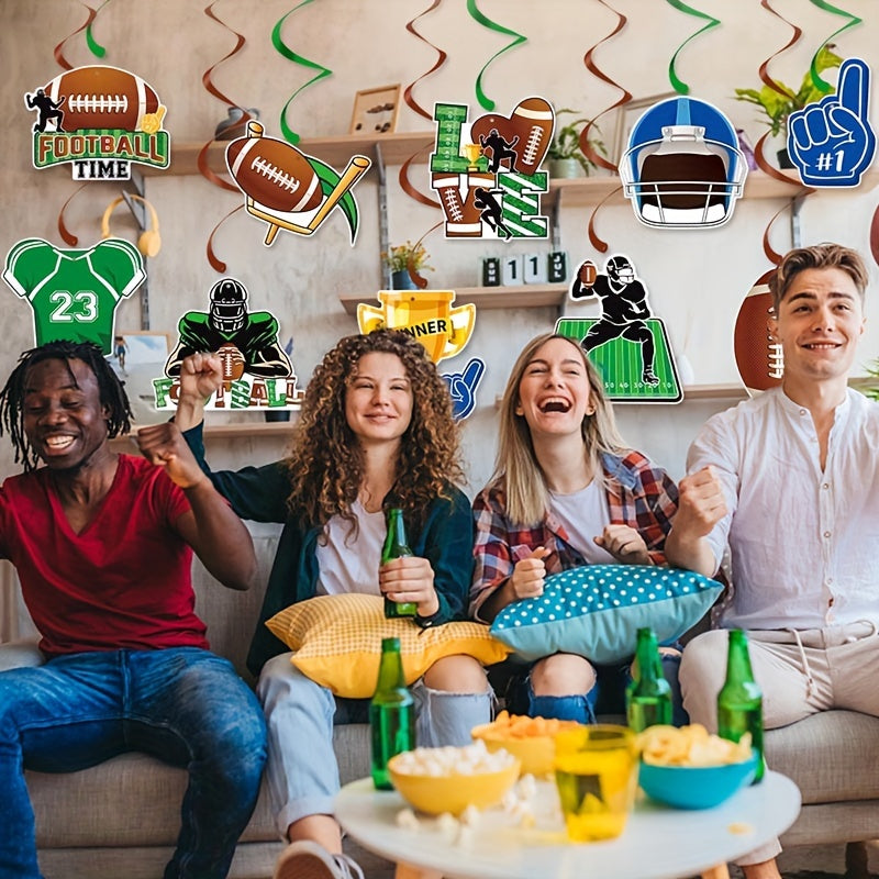 Rugby Party Decoration Spiral Hanging Sign Football Fan Party Decorations