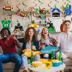 Rugby Party Decoration Spiral Hanging Sign Football Fan Party Decorations