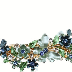Colorful Flower Leaf French Barrette Hair Clip