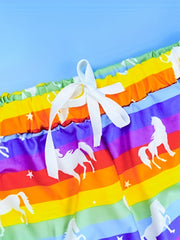 3pcs Girls Athletic Shorts Printed Kids Running Shorts
