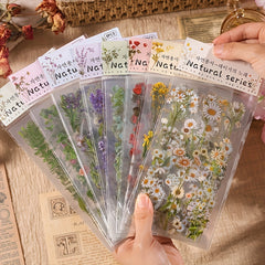 6 Sheets Vintage Plant Flower PVC Sticker Labels for DIY Scrapbooking