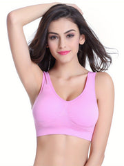 3pcs Wireless Sports Bras Comfy & Breathable Workout Tank Bra