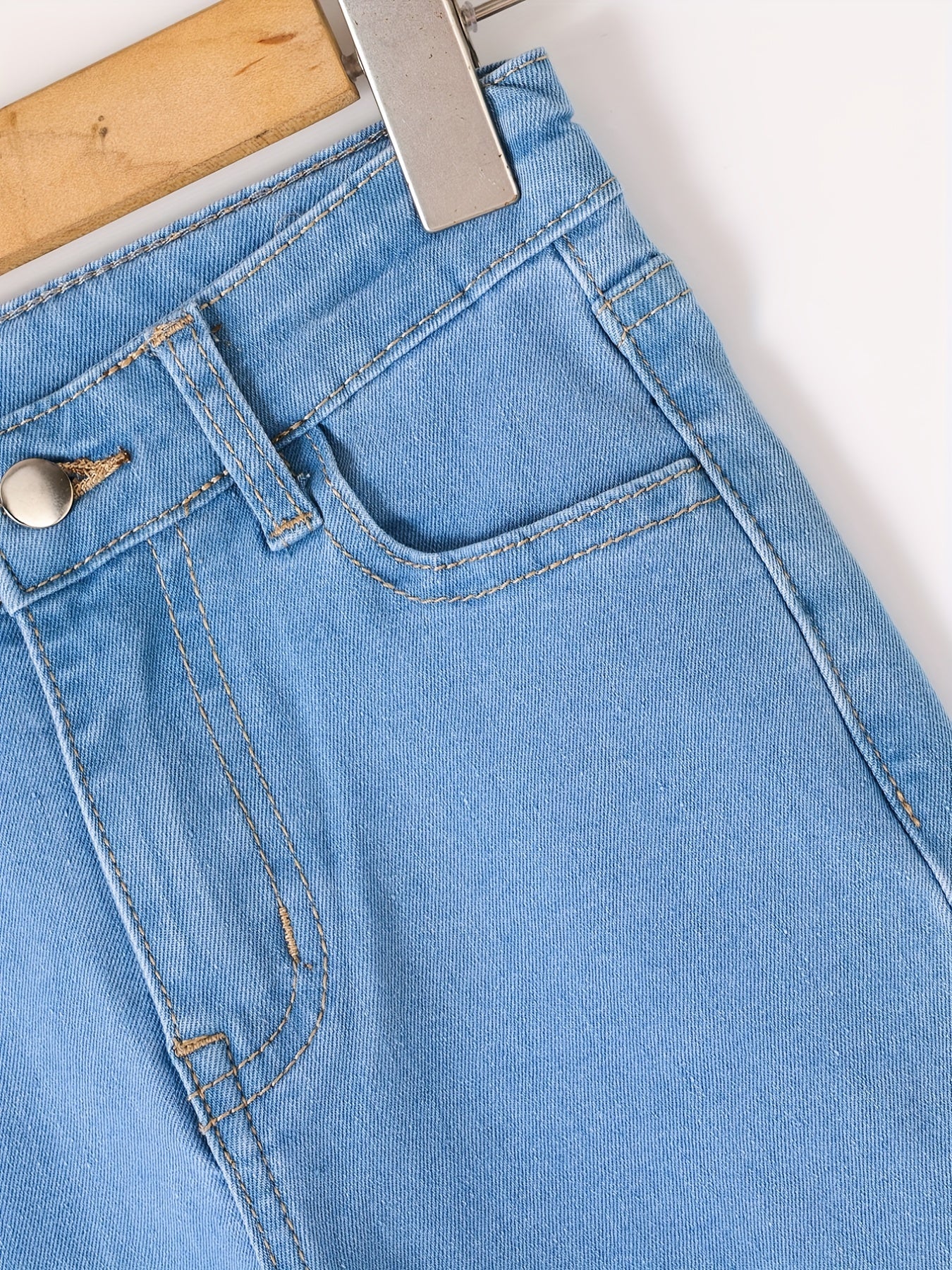 Teen Girls' Basic Skinny Jeans Casual Denim Pants Kids Outfit