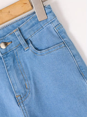 Teen Girls' Basic Skinny Jeans Casual Denim Pants Kids Outfit