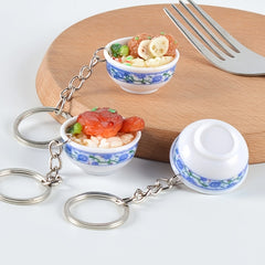 3pcs Chinese Style Bowl Model Keychain Keyring Pendant