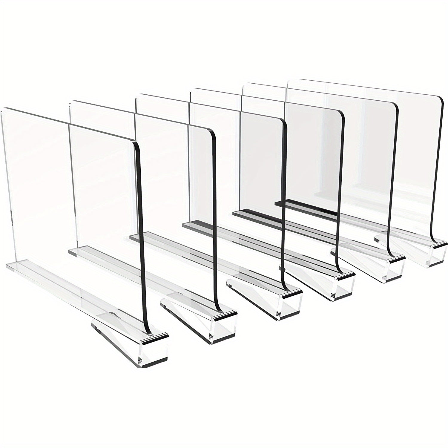 2pcs Acrylic Closet Dividers Detachable Shelf With Nonslip Feet