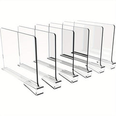 2pcs Acrylic Closet Dividers Detachable Shelf With Nonslip Feet