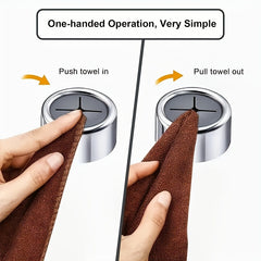 2pcs Self Adhesive Push Towel Hooks for Bathroom