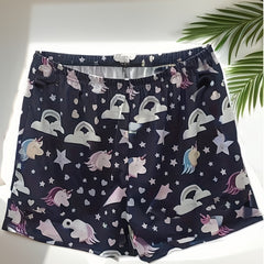 Sports Shorts Women's Heart Print Elastic Waist Loose Running Yoga Sho