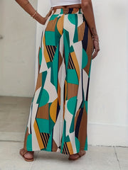 Geo Print Wide Leg Pants for Women