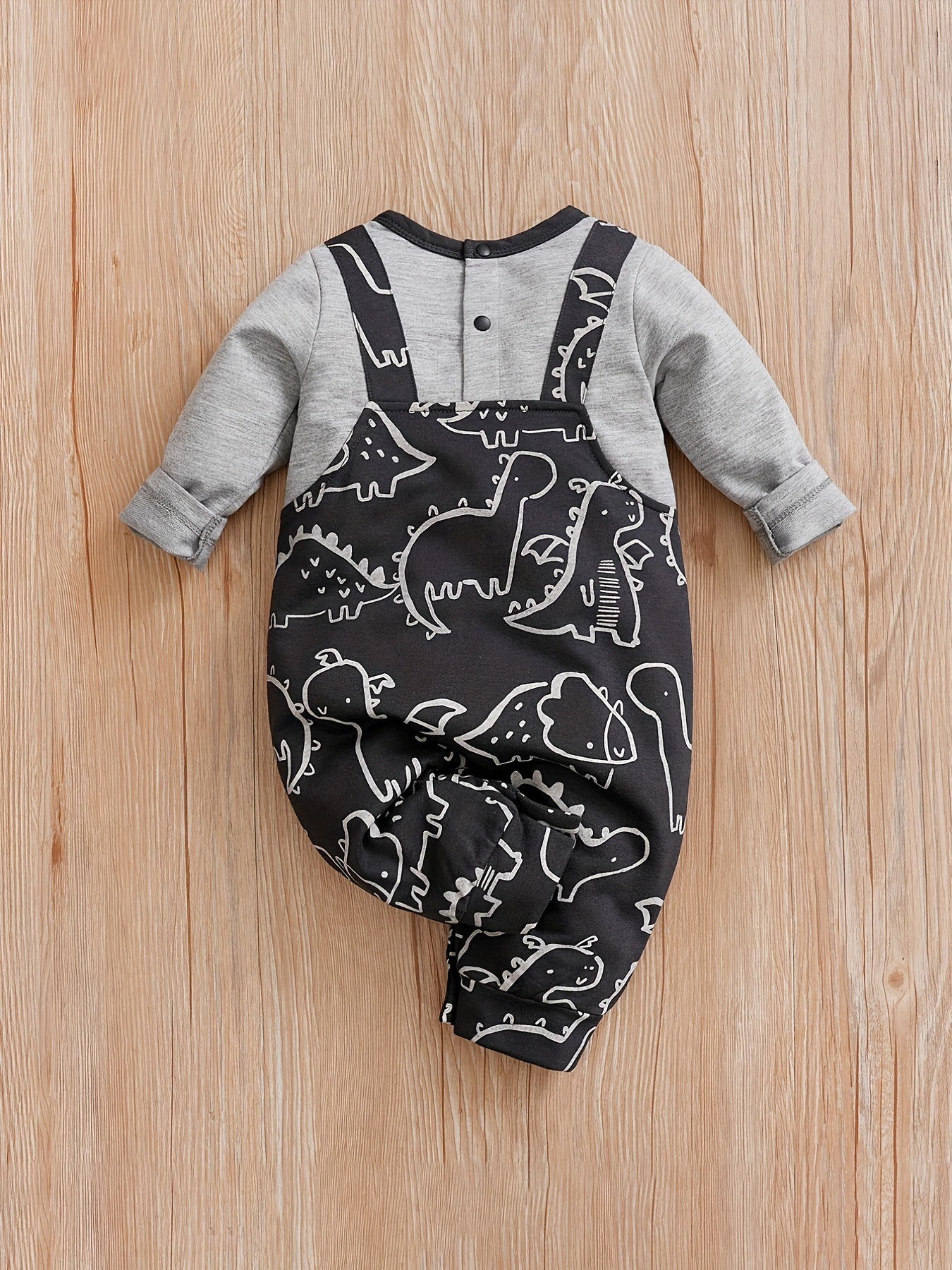 Dinosaur Print Newborn Romper Long Sleeve Baby Bodysuit
