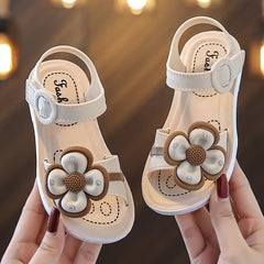 JIAGEYA Girl's Sandals Flower Pattern Comfy Casual Shoes