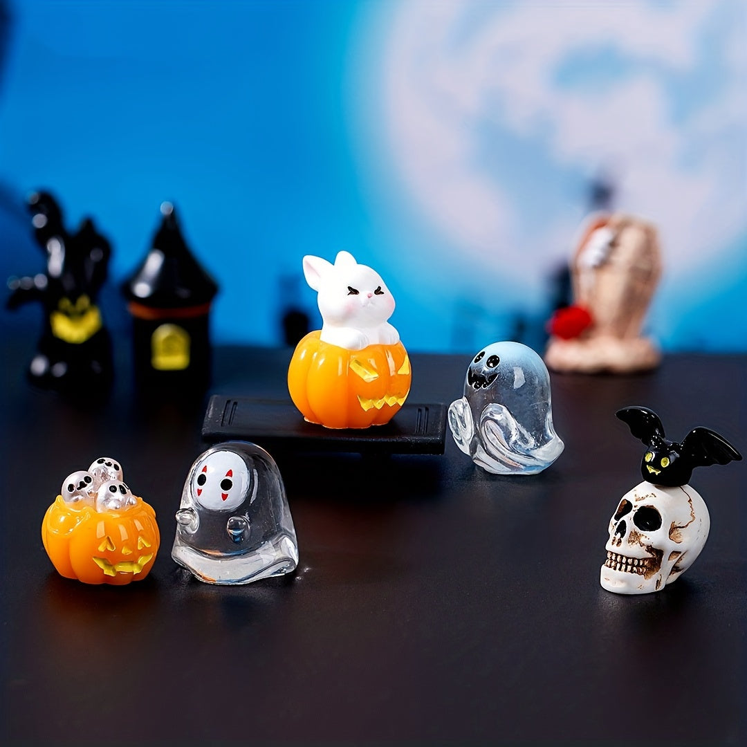 Halloween Crystal Accessory Faceless Ghost Pumpkin Resin Trinket