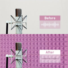 24pcs Pyramid Sound Absorbing Cotton Purple High Density Fireproof Material