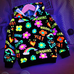 Girls Colorful Sunshine & Flowers Hoodie Sweatshirt