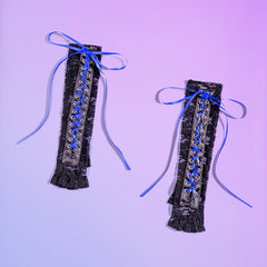 Nightclub Lace Strap Gloves Long Ribbon Knot