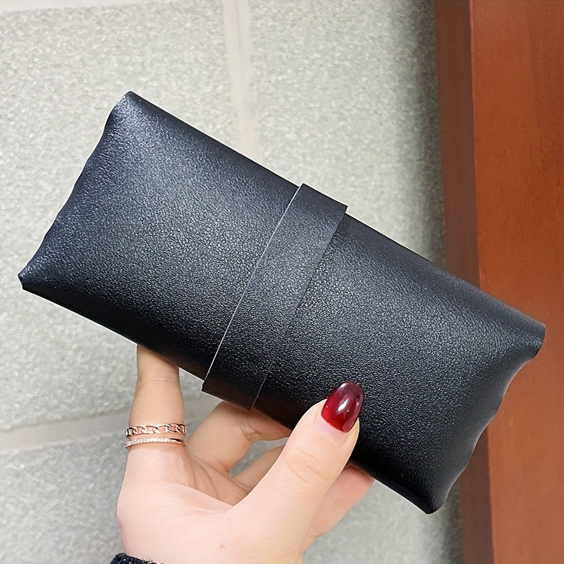 Litchi Embossed Glasses Bag PU Leather Sunglasses Case