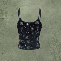 Sun & Moon Print Cami Top for Women