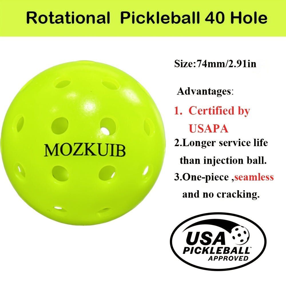 12pcs Outdoor Pickleball Balls Set Durable 40 Hole Beginner Indoor/Outdoor