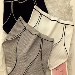 3pcs Ribbed Sports Briefs Mid Rise Stretch Panties