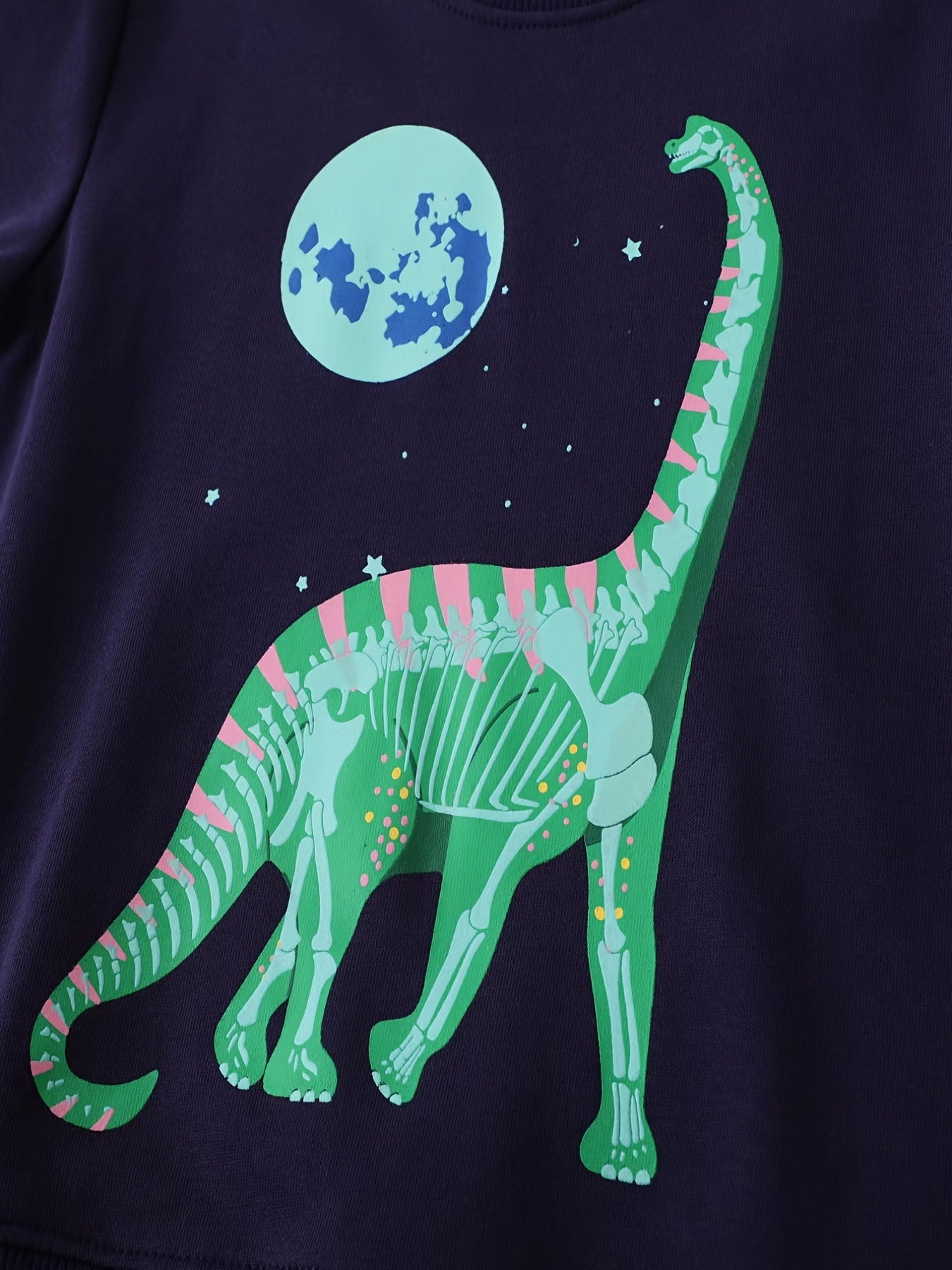 Boys Luminous Dinosaur Sweatshirt Crew Neck Pullover