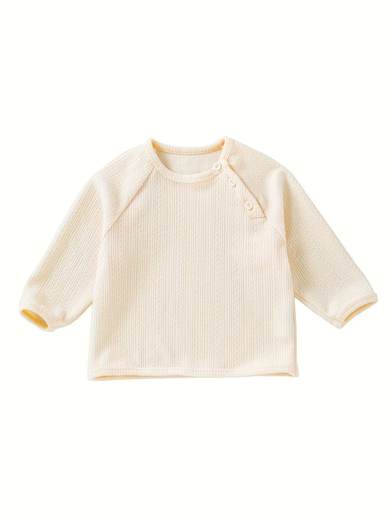Girl's Loose Pullover Top with Buckle Round Neck