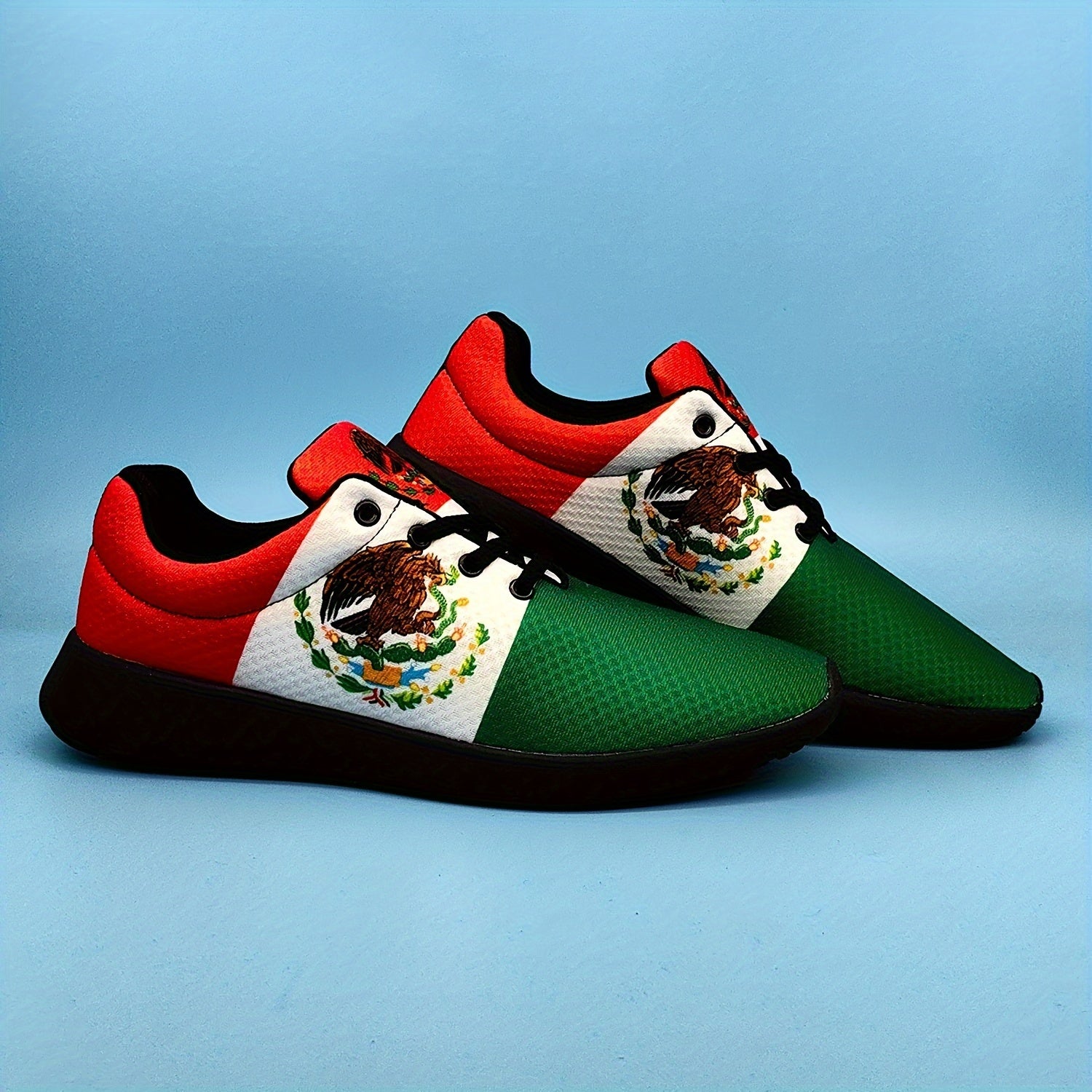 Mexican Flag Pattern Soft Sneakers Lightweight Running Shoes