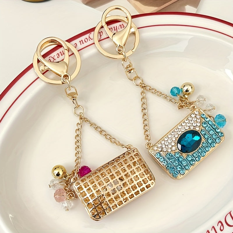 Crystal Handbag Keychain Hanging Key Ring Purse Bag Backpack Car Charm