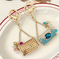 Crystal Handbag Keychain Hanging Key Ring Purse Bag Backpack Car Charm