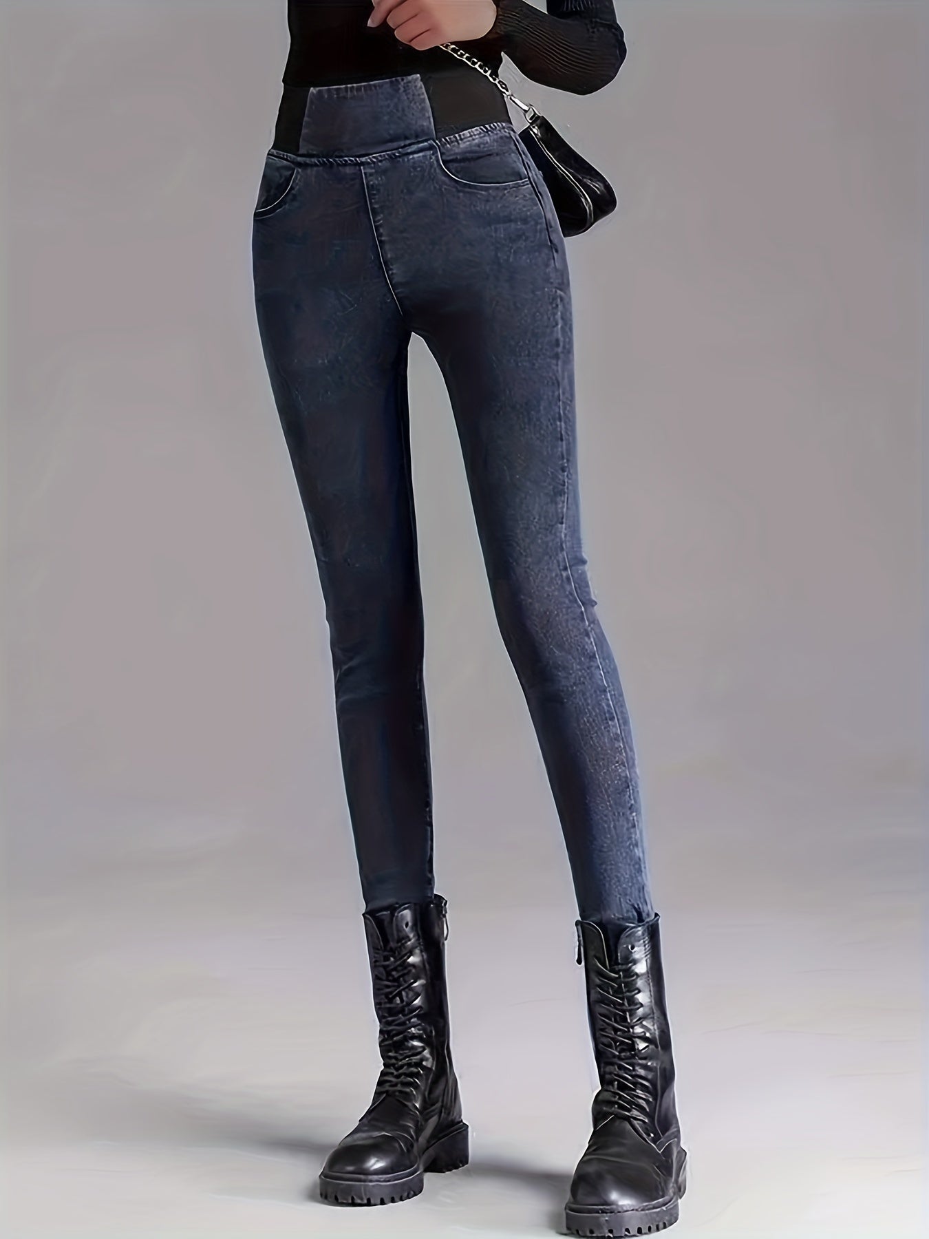 Colorblock High Rise Skinny Jeans