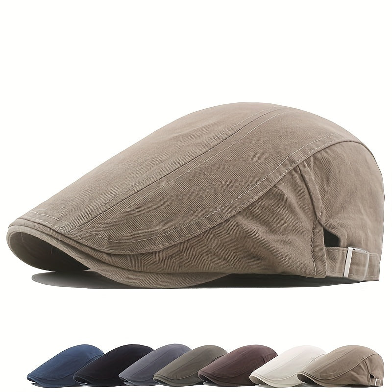 Men's Classic Cotton Newsboy Hat Vintage Cabbie Cap