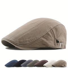 Men's Classic Cotton Newsboy Hat Vintage Cabbie Cap