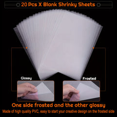 160pc Heat Shrink Film Sheets & Accessories for DIY Keychains