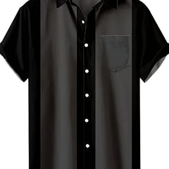 Stripe Print Men's Casual Shirt With Chest Pocket
