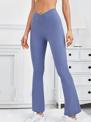 High Rise Stretch Flared Leg Fitness Pants