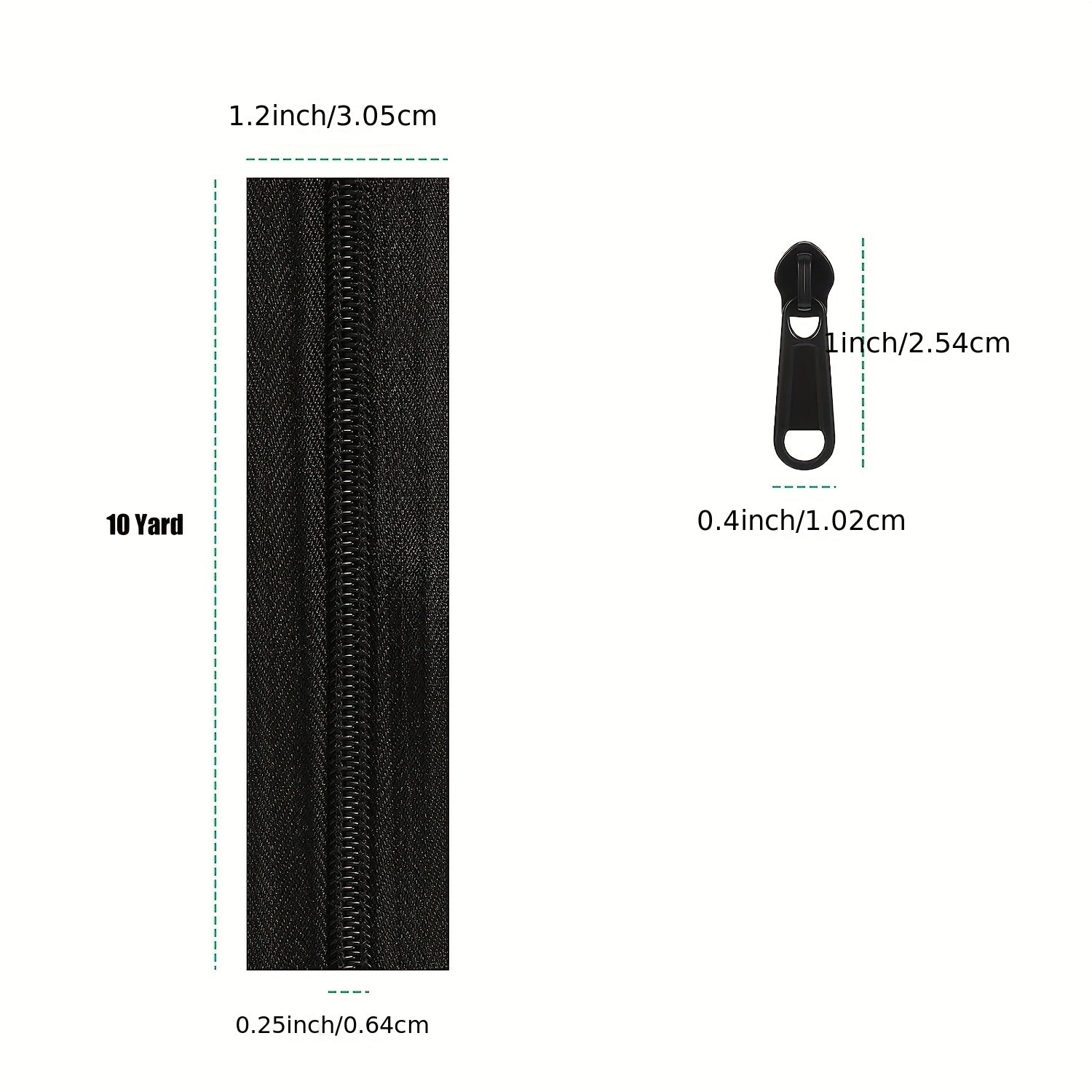 5 Rolls 10 Yards Nylon Coil Zipper By the Yard Continuous Zipper Sliders