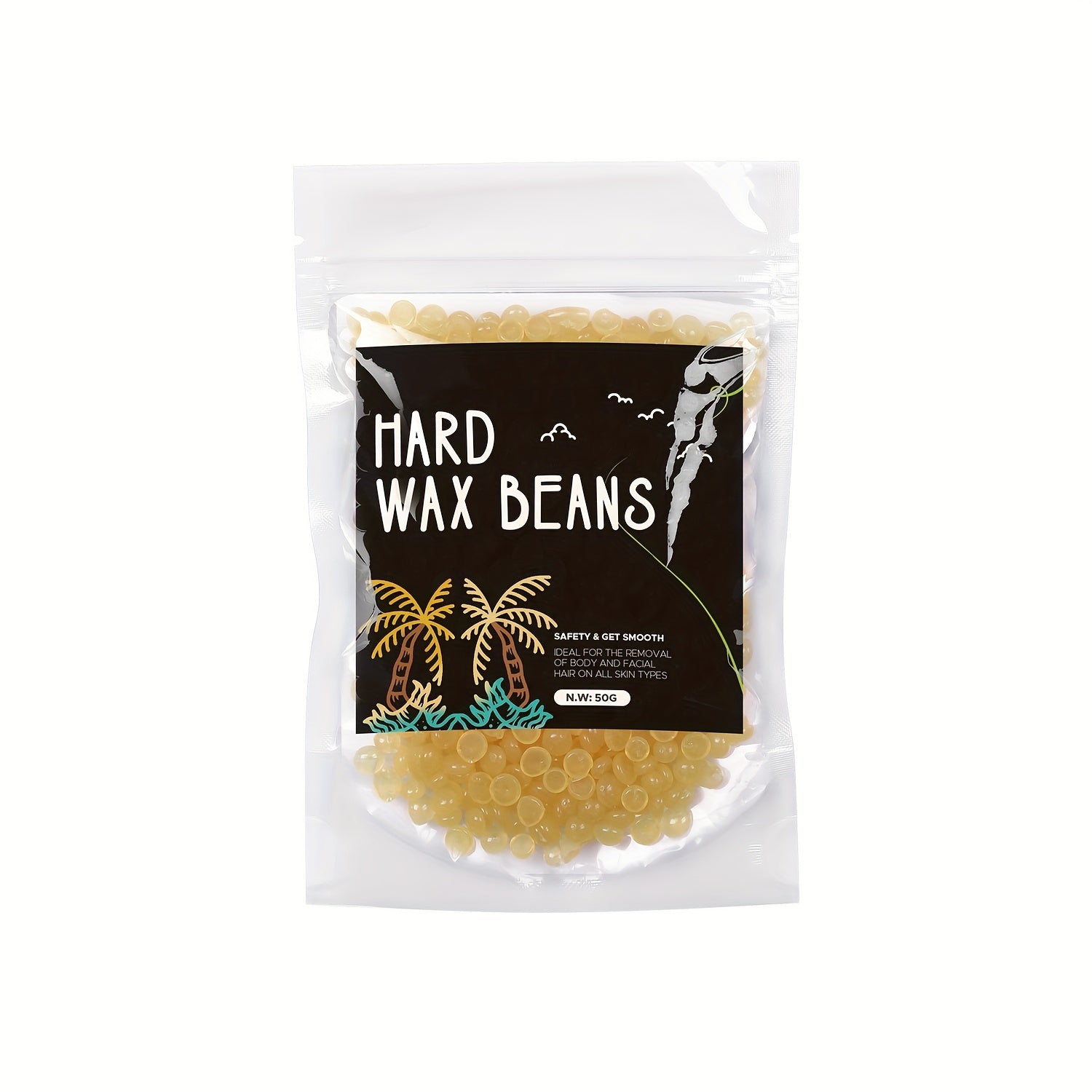 50g Hard Wax Hair Removal Beads - Painless Body Hair Removal Waxing