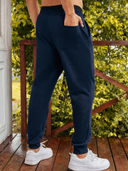 Men's Smiling Face Graphic Drawstring Sweatpants for Exercise