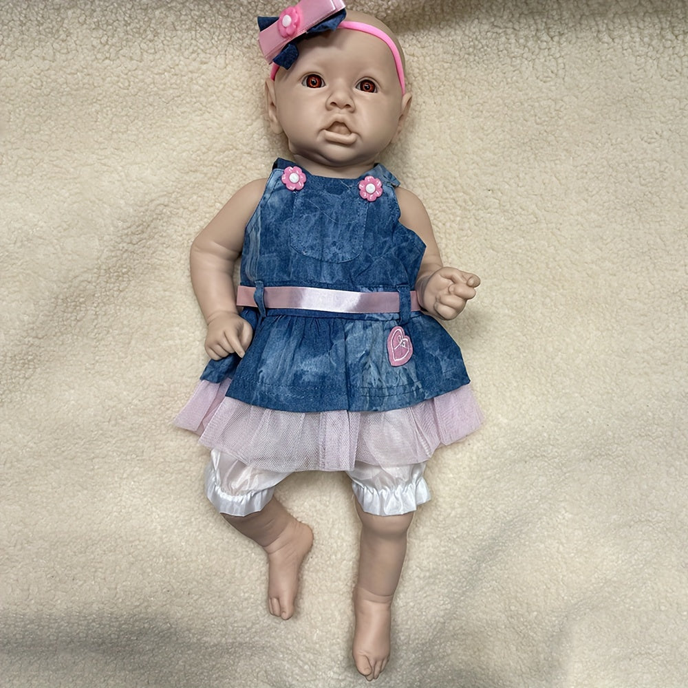 45 Full Body Platinum Silicone Unpainted Soft Reborn Doll Lifelike Waterproof