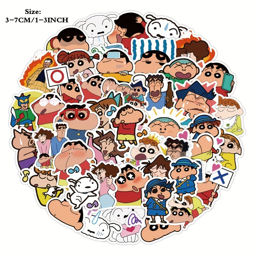 60pcs Cartoon Crayons Small Stickers for DIY Decoration