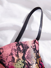 Snakeskin Print Push Up Bra Women's Lingerie