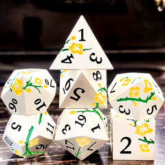 Metal Dice Heavy Metal Texture Petal Dice Set for Desktop Collection